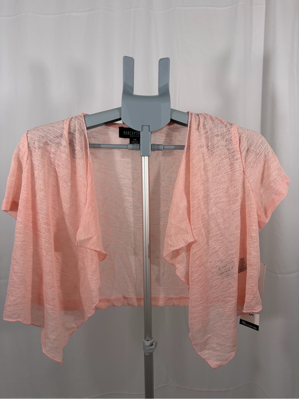 NWT Perceptions Women’s Size PM Peach-Pink Lightweight Open-Front Shawl